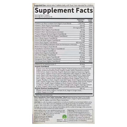Alternate Image of Organics Prenatal Multivitamin, supplement facts