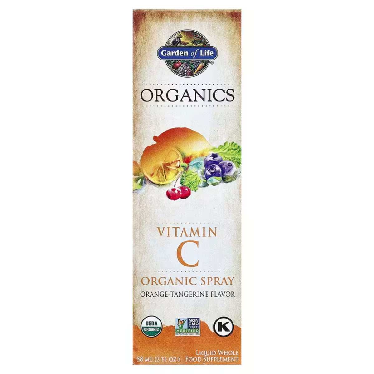 Primary Image of Organics Vitamin C Orange Tangerine Spray, illustrated box