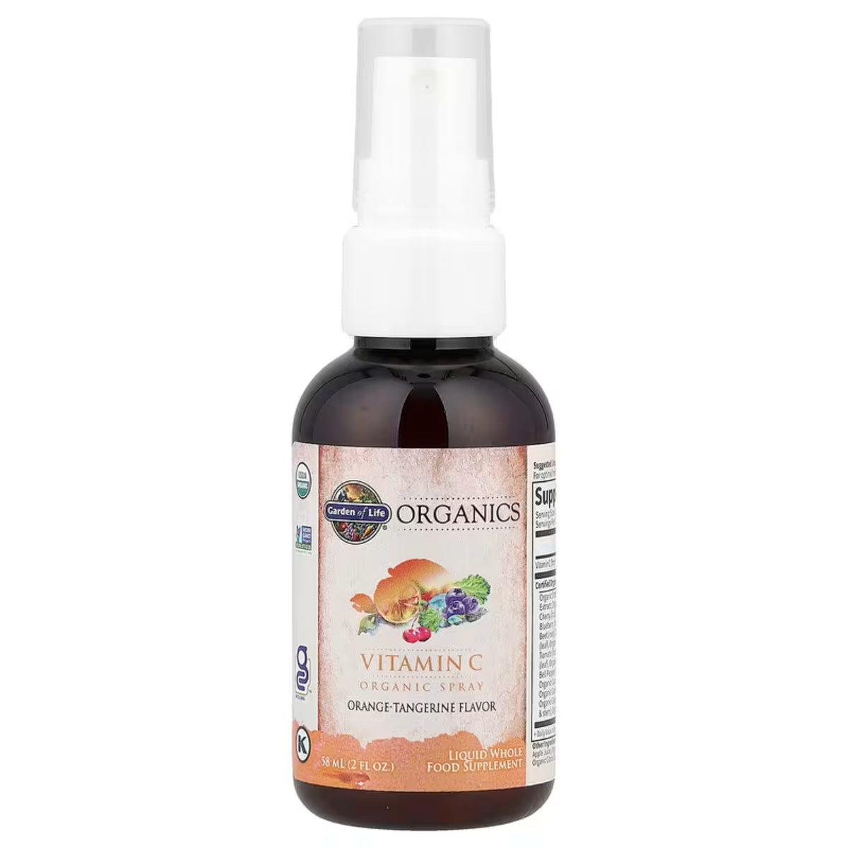 Alternate  Image of Organics Vitamin C Orange Tangerine Spray, illustrated label on spray bottle