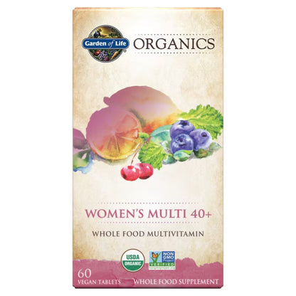 Primary Image of Organics Women's 40+ Multivitamin, box with illustrated veggies