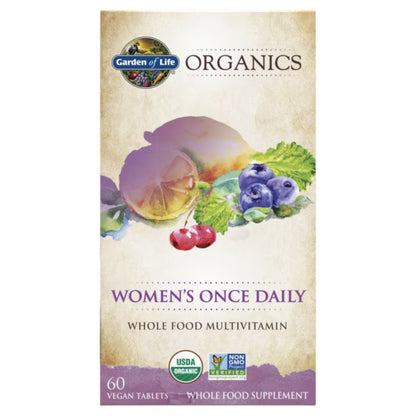 Primary Image of Organics Women's Once Daily Multivitamin, box with illustrated veggies