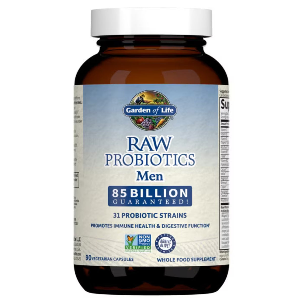 Alternate Image of Raw Probiotics Men 85 Billion Capsules, dark bottle with blue and white label