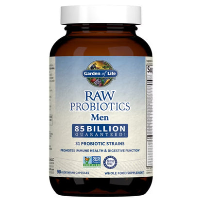 Alternate Image of Raw Probiotics Men 85 Billion Capsules, dark bottle with blue and white label