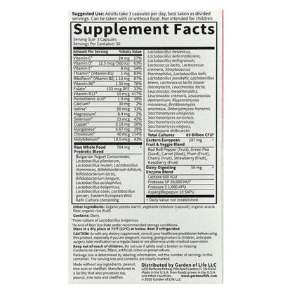 Alternate Image of RAW Probiotics Women 85 Billion Capsules, supplement facts