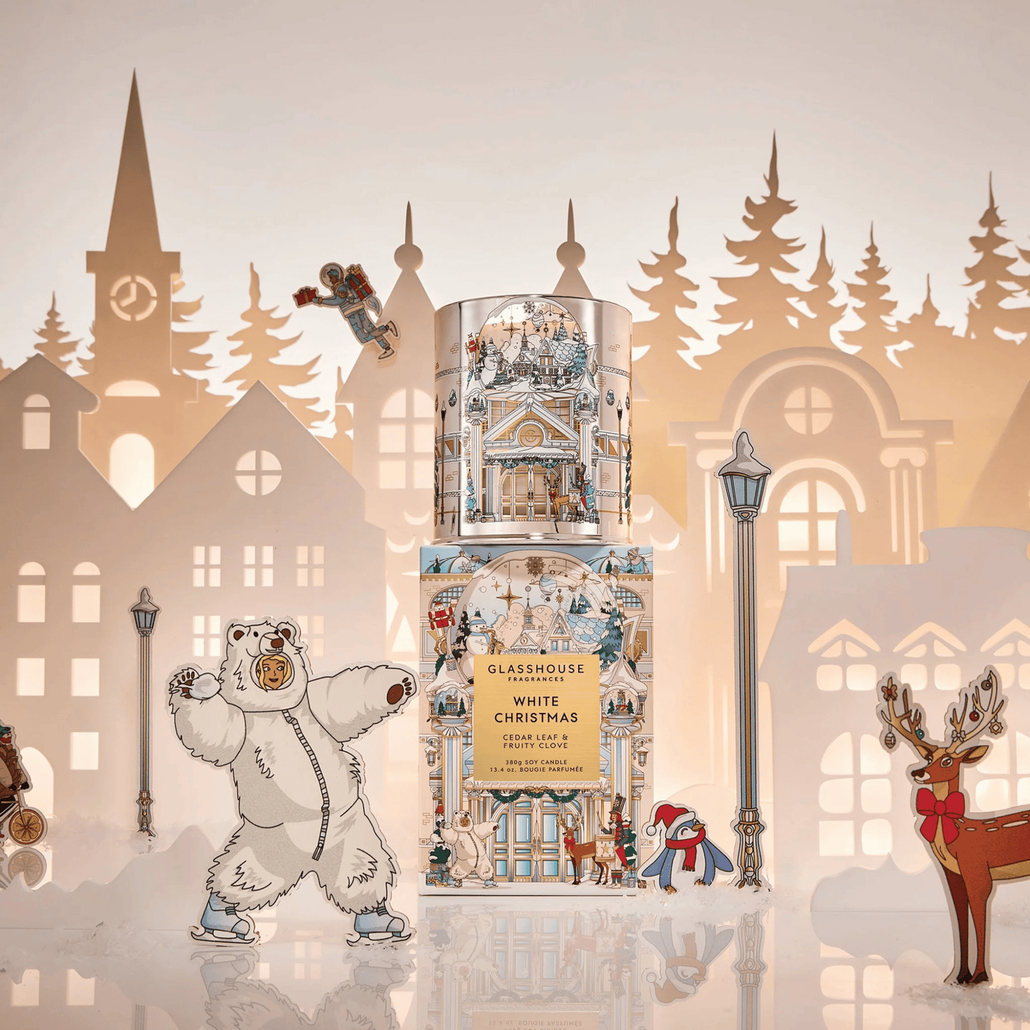 Alternate Image of White Christmas Candle 2025