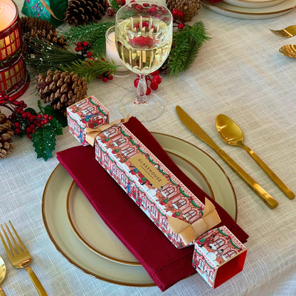 Alternate Image of Christmas Bon Bon and Kyoto in Bloom Gift Set, Christmas box on place setting