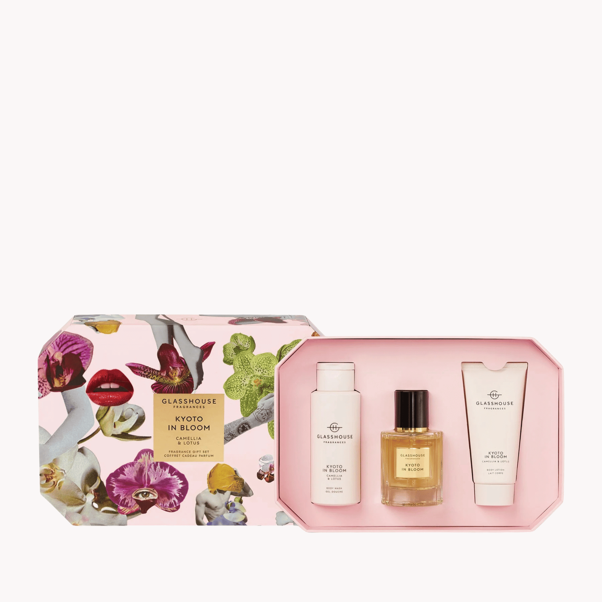 Primary Image of Kyoto In Bloom Gift Set, body care trio in pink box