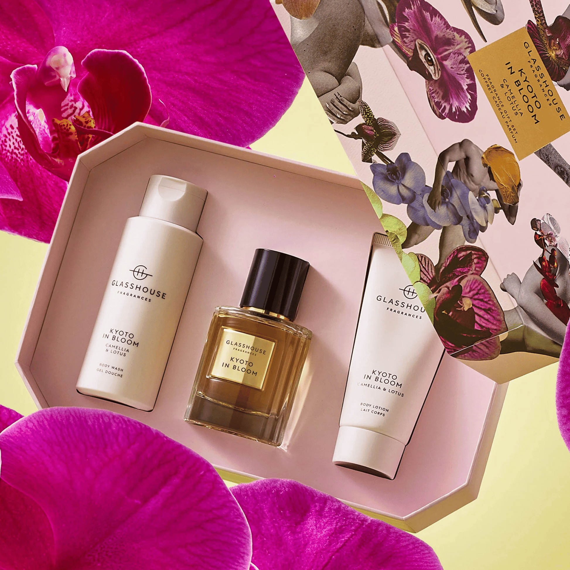 Alternate Image of Kyoto In Bloom Gift Set, body care trio in pink box