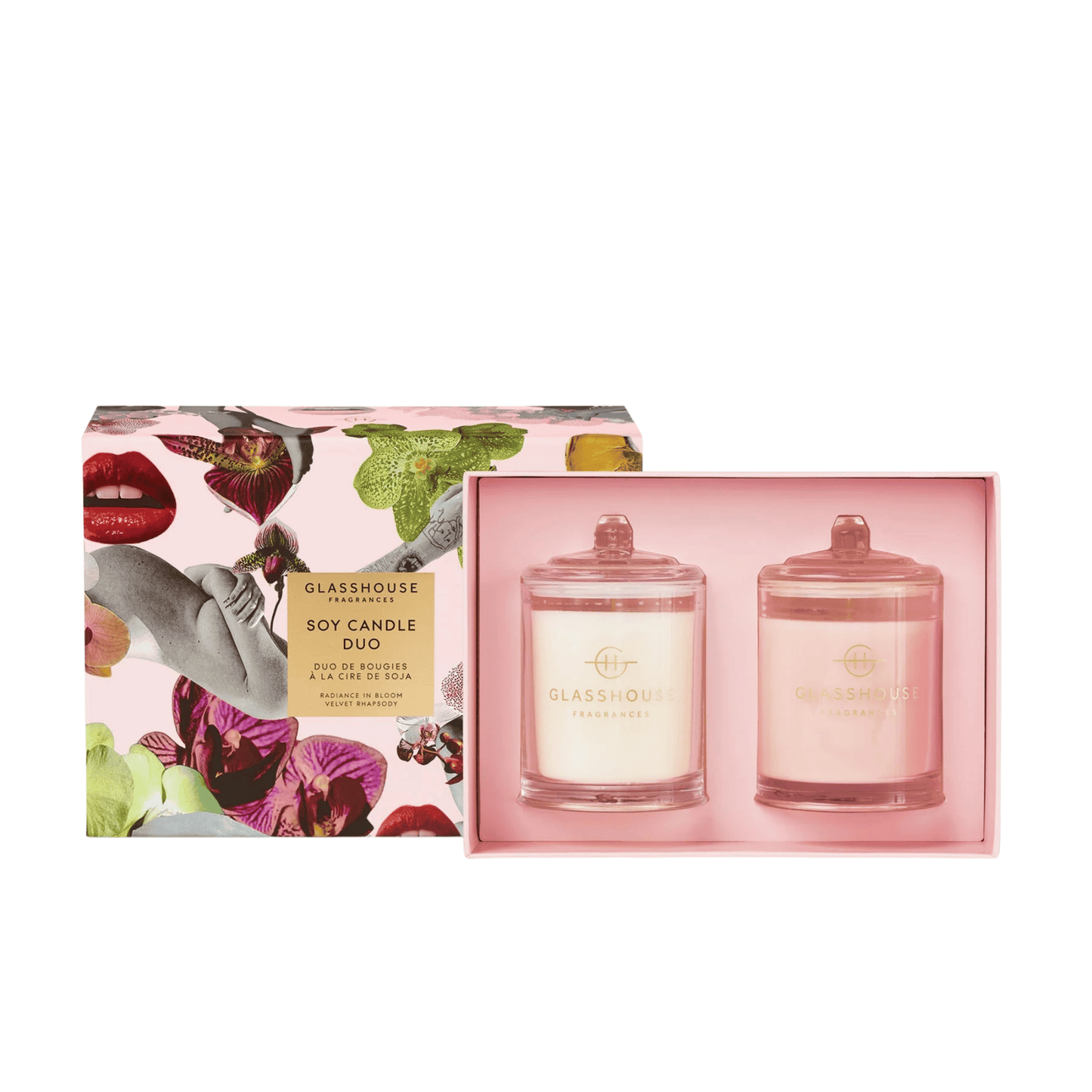 Primary Image of Radiance In Bloom Candle Duo, pink and white candle