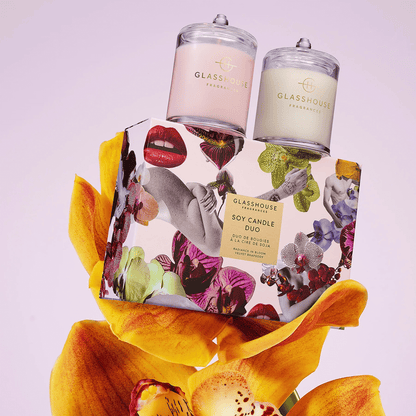 Alternate Image of Radiance In Bloom Candle Duo, pink and white candle