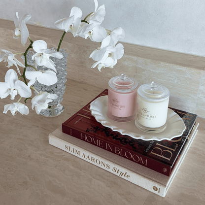 Alternate Image of Radiance In Bloom Candle Duo, pink and white candle