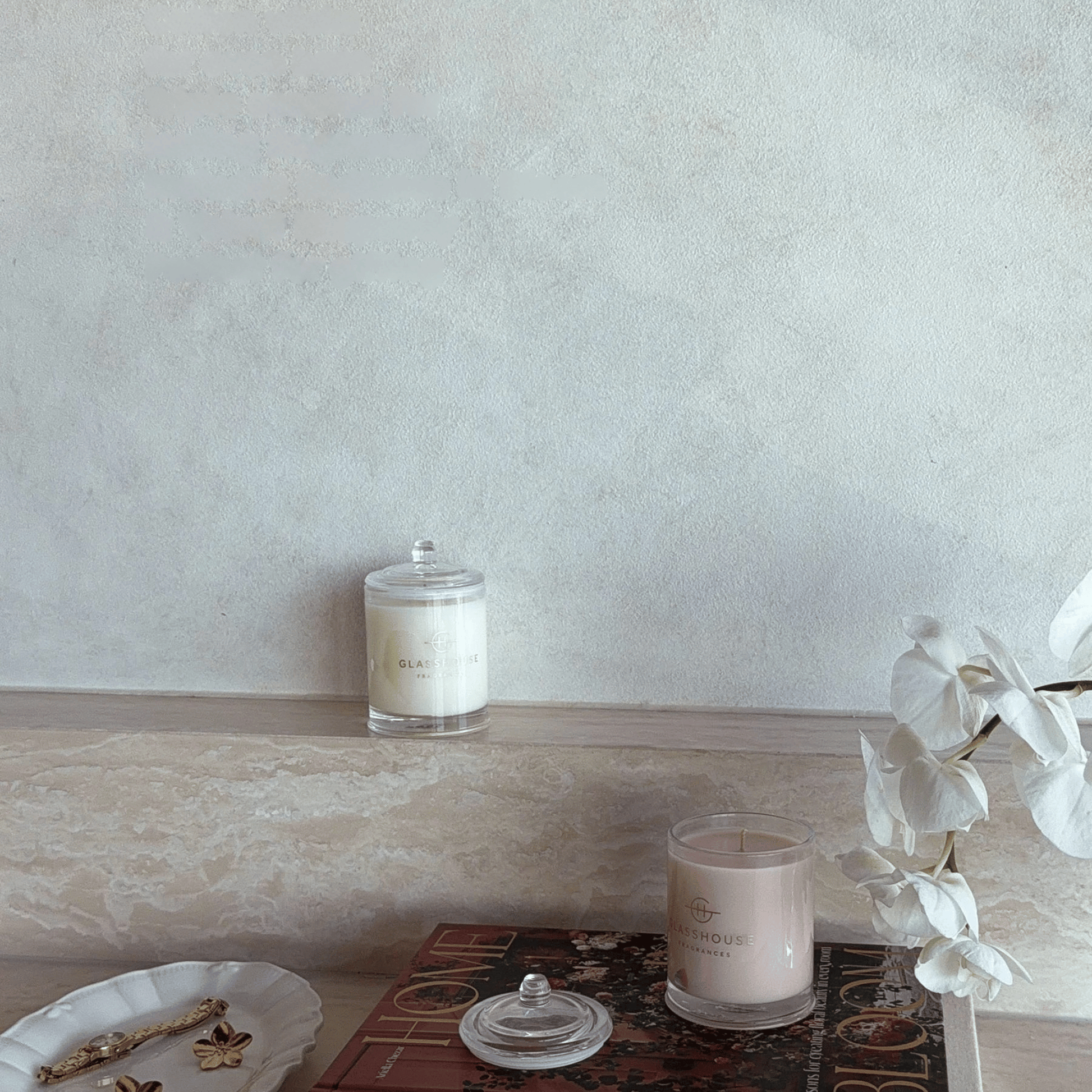 Alternate Image of Radiance In Bloom Candle Duo, pink and white candle