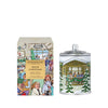 Primary Image of White Christmas Candle, illustrated candle vessel and box