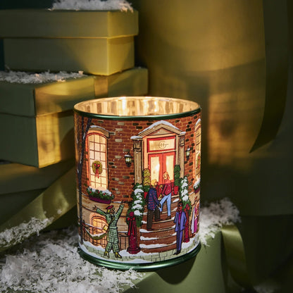 Alternate Image of Holiday Winter Wonderland Candle, green illustrated candle vessel