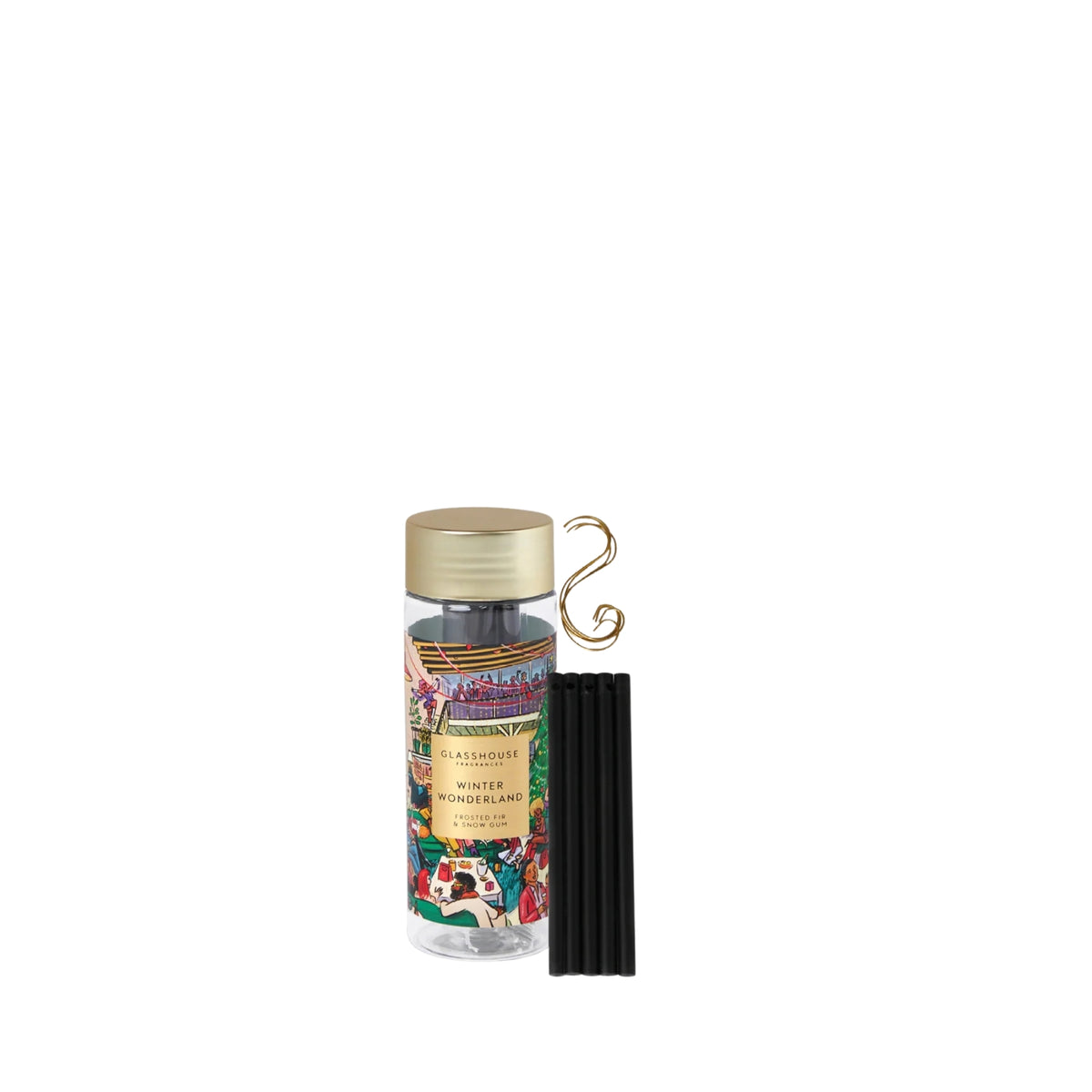 Primary Image of Holiday Winter Wonderland Scent Stems, illustrated label on jar
