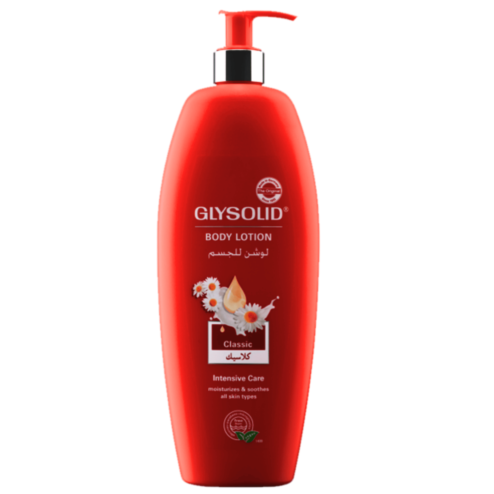Primary Image of Classic Body Lotion (500 ml), red lotion bottle with pump
