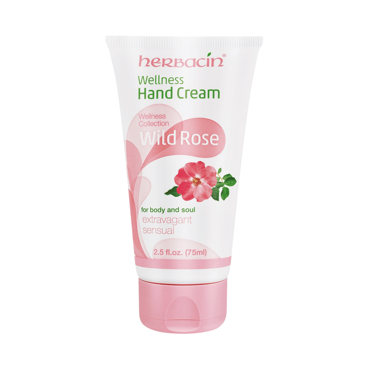 Primary Image of Wild Rose Hand Cream, pink and white hand cream tube