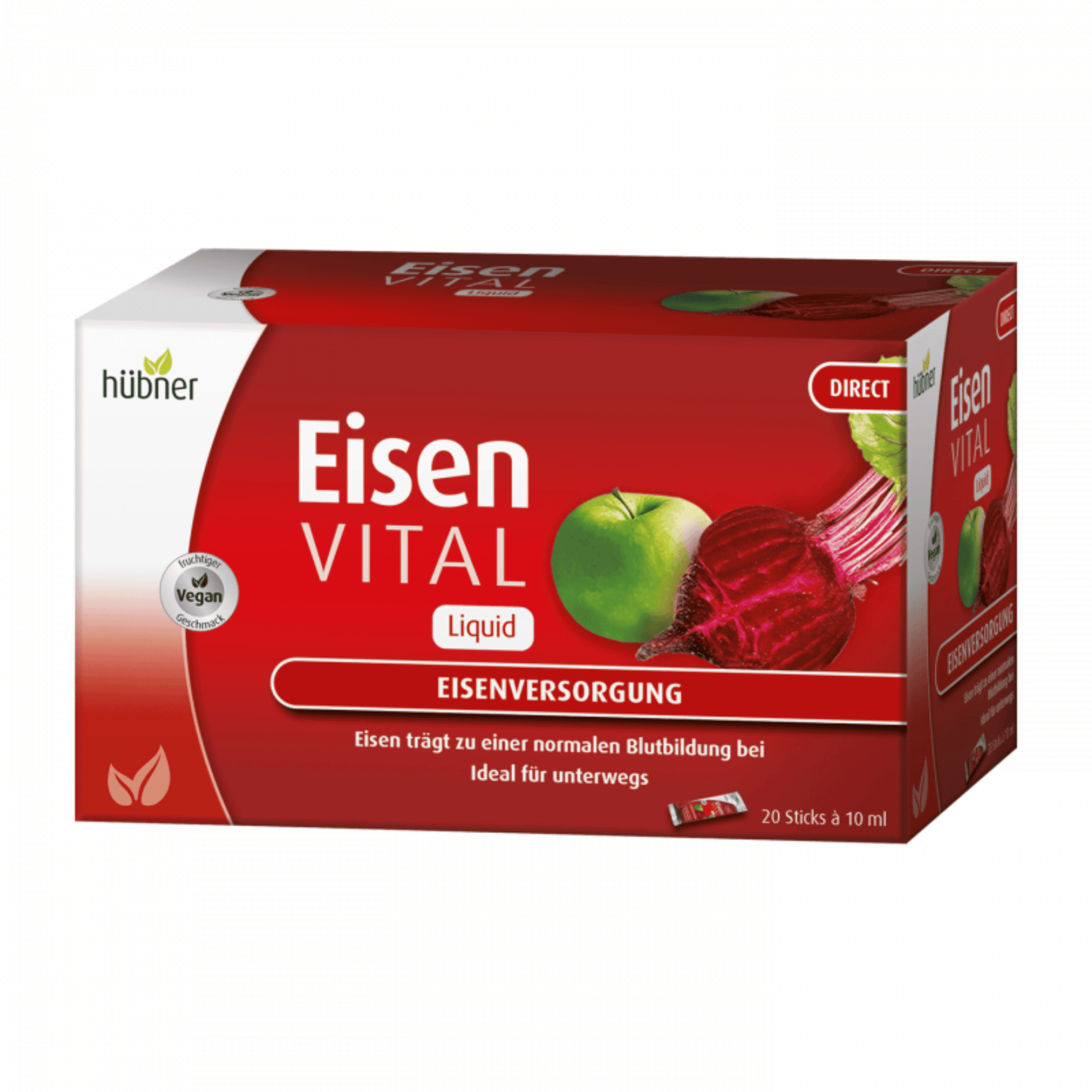 Primary Image of Iron Vital Liquid Direct (20 x 10 ml), red and white box