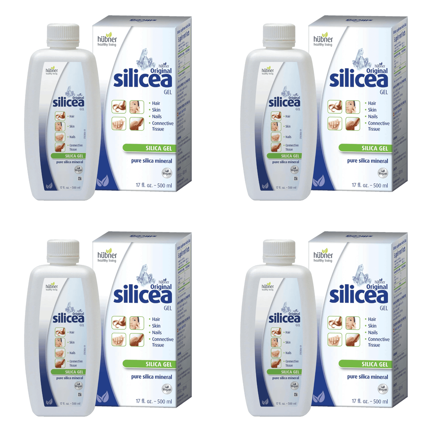 Primary Image of Original Silicea Gel 4 Pack, whit and blue bottle and box
