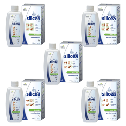 Primary Image of Original Silicea Gel 5 Pack, whit and blue bottle and box