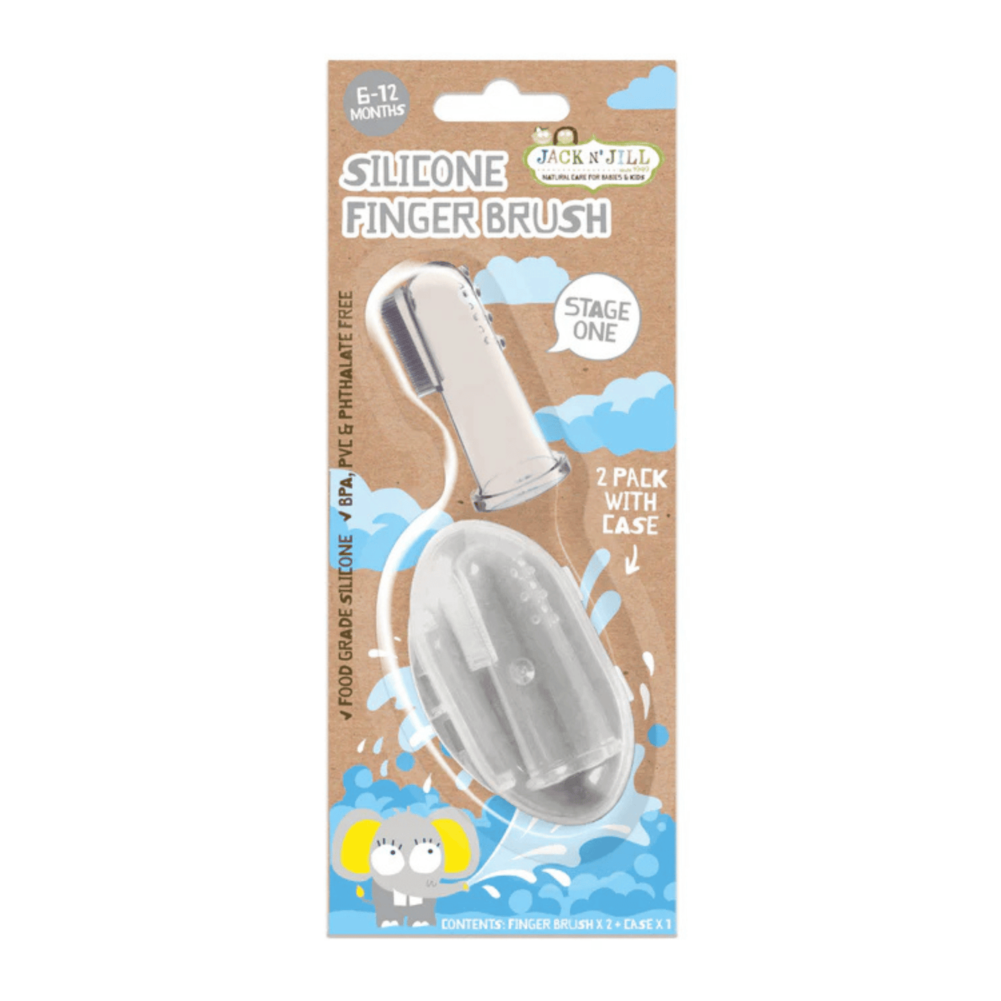 Primary Image of Silicone Finger Brush, clear silicone finger brush