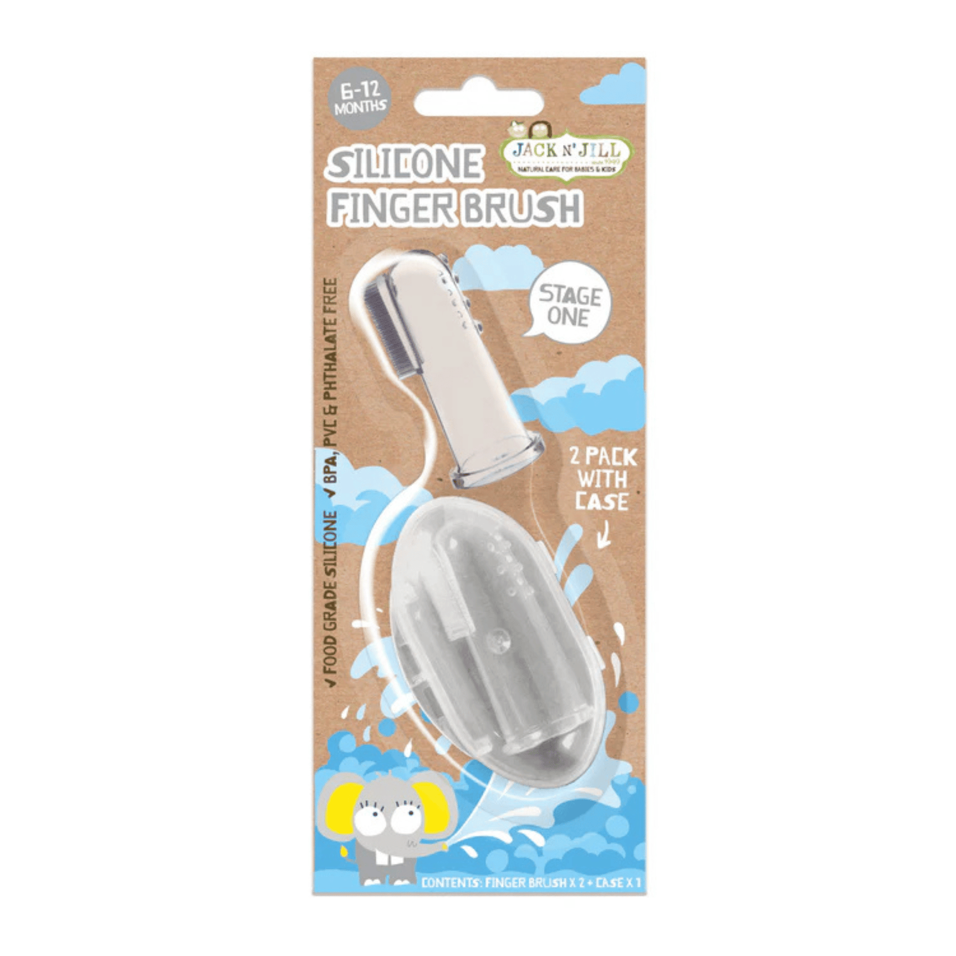 Primary Image of Silicone Finger Brush, clear silicone finger brush
