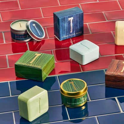Alternate Image of Balsam Pine Bar Soap, green bar soap and candle