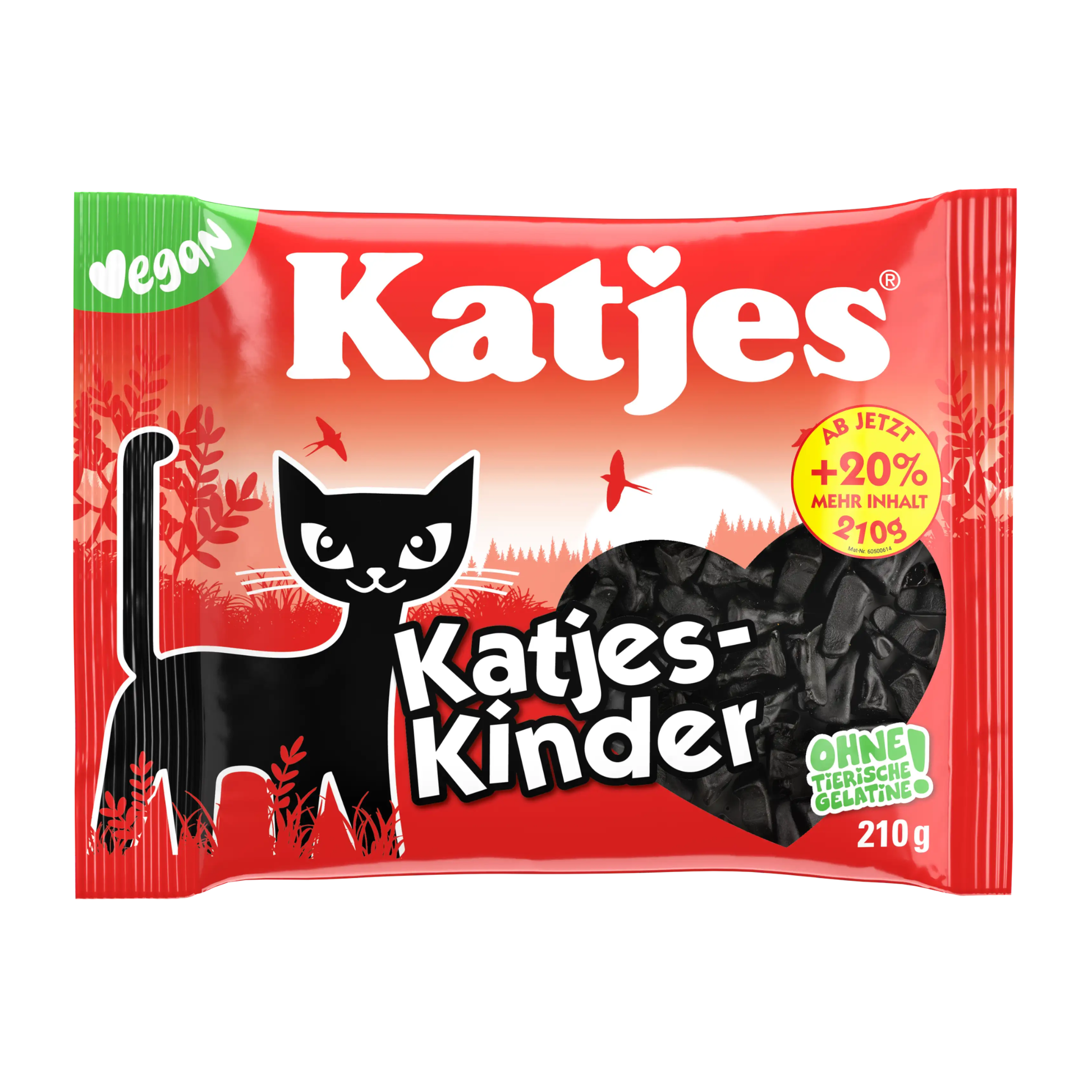 Primary Image of Licorice Cat-Shaped Drops, red bag of candy