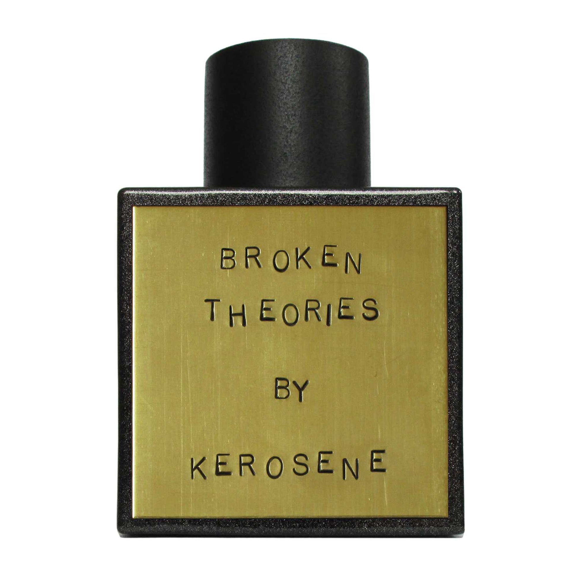 Primary Image of Broken Theories Eau De Parfum, black bottle with brass label