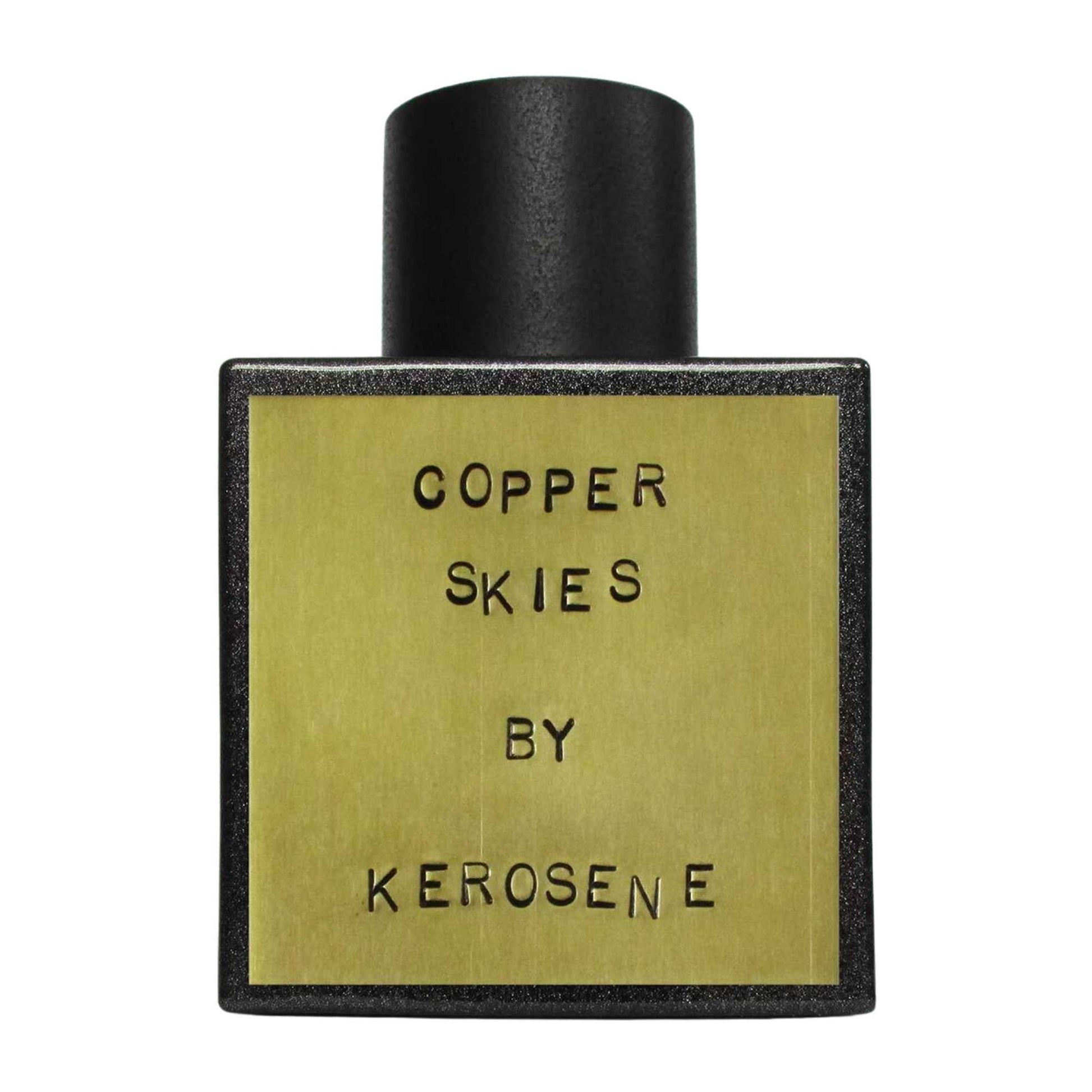 Primary Image of Copper Skies Eau De Parfum, black bottle with brass label