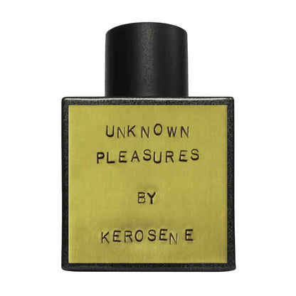 Primary Image of Unknown Pleasures Eau De Parfum, black bottle with brass label