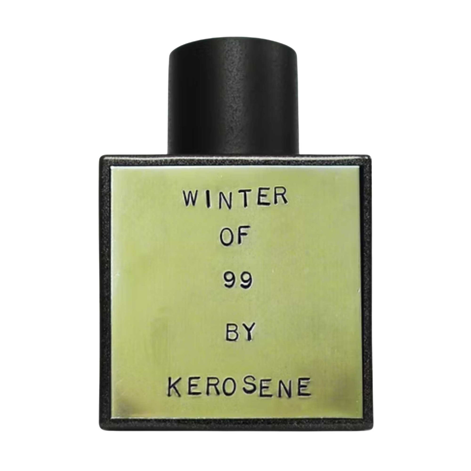 Primary Image of Winter of 99 Eau De Parfum, black bottle with brass label
