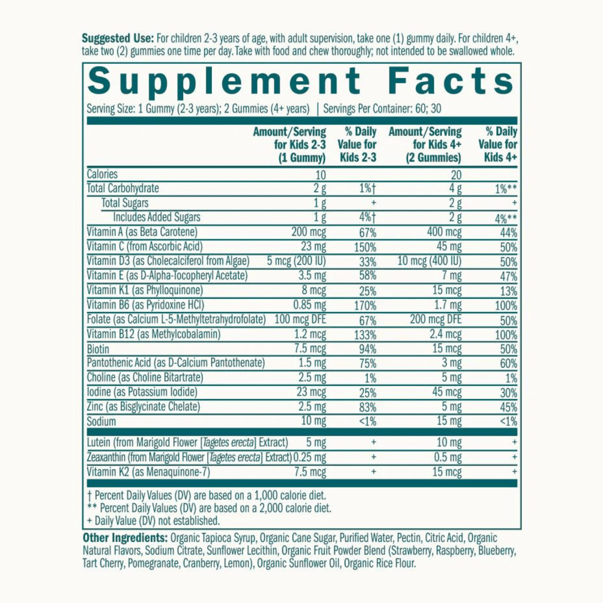 Alternate Image of True Littles Daily Kids Multivitamin Ingredients
