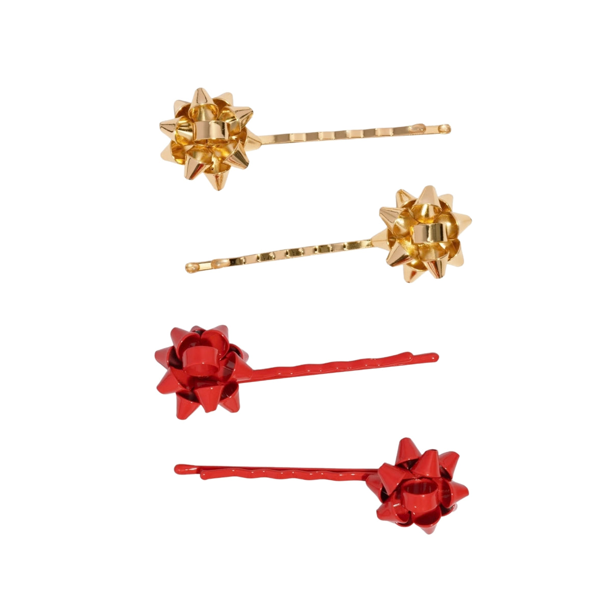 Alternate image of kitsch Red & Gold Gift Bow Bobby Pins