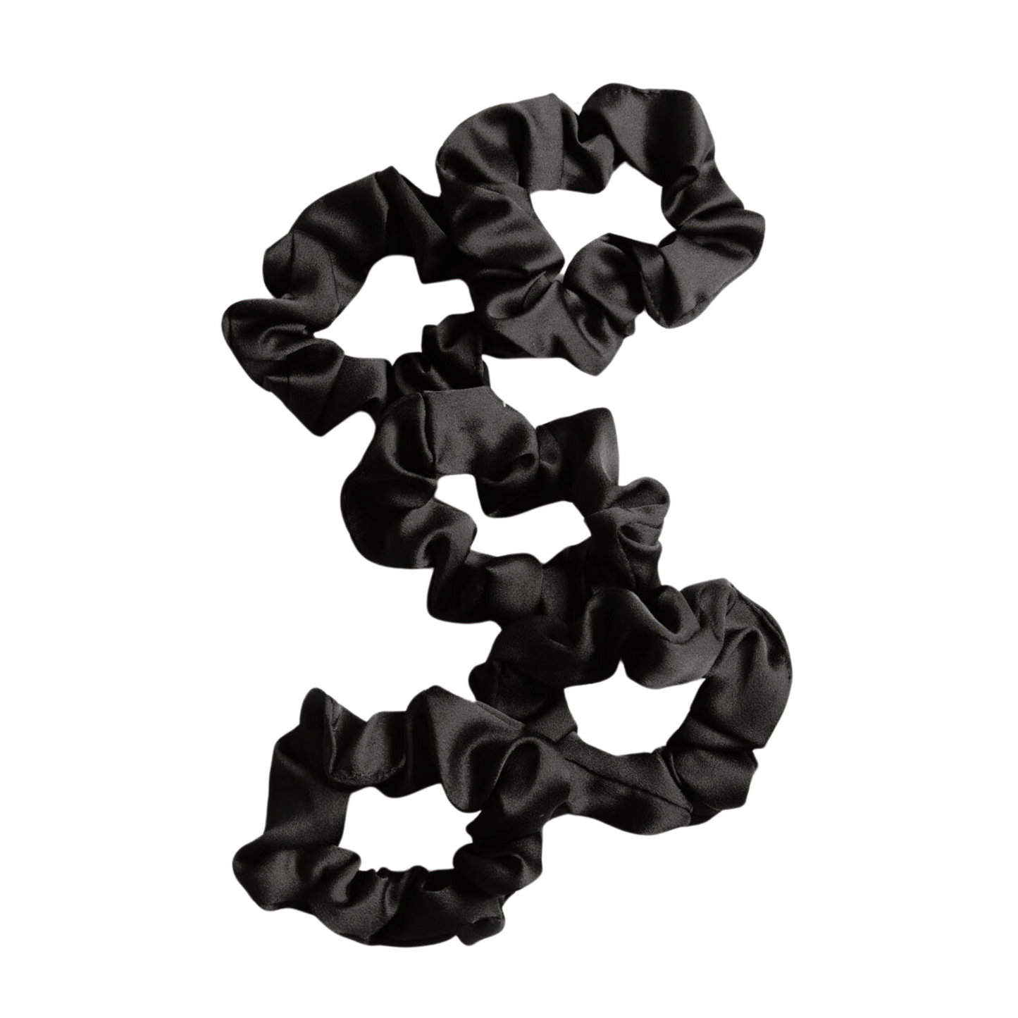 Alternate Image of Black Satin Scrunchies