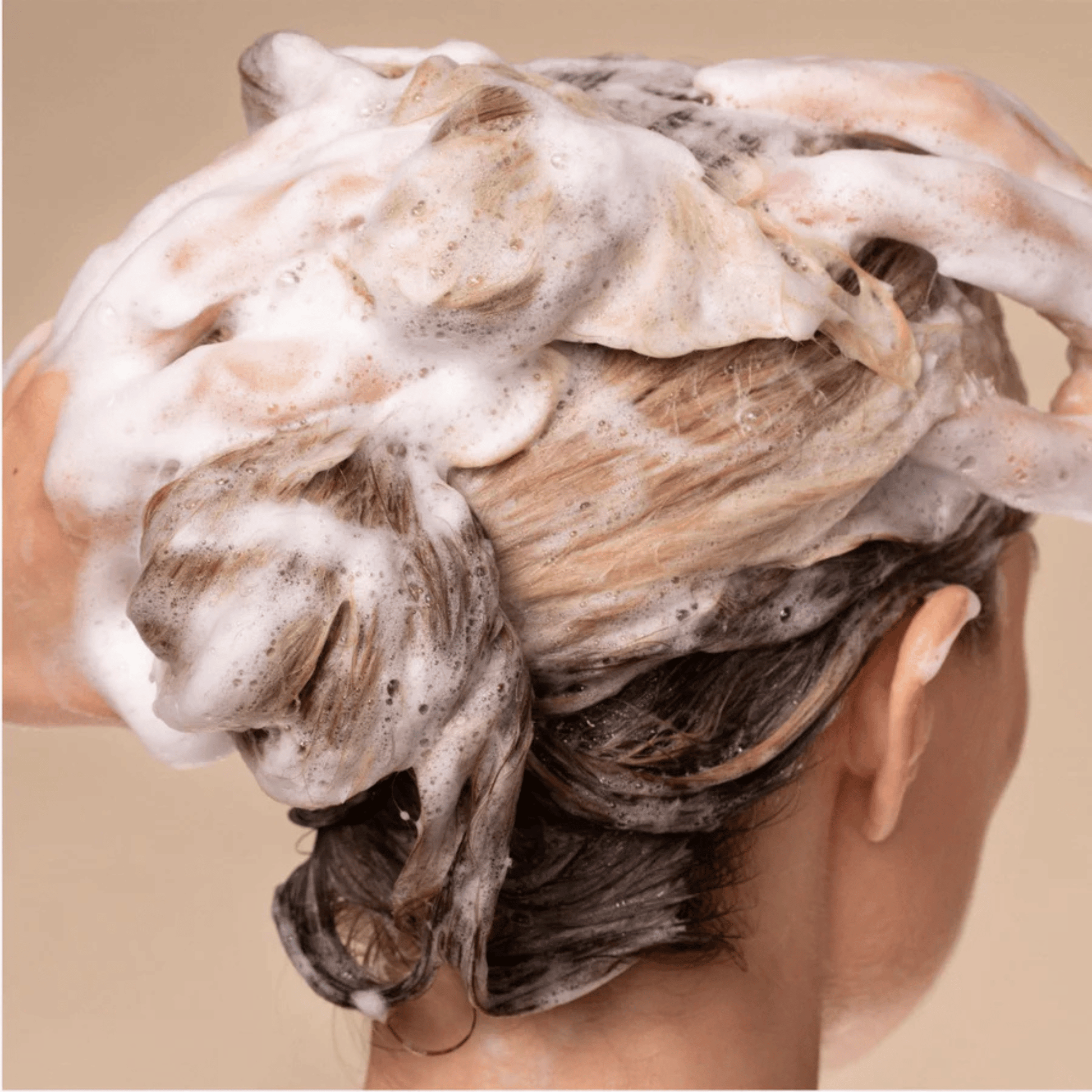 Alternate Image of Repairing Argan Oil Shampoo, product in hair