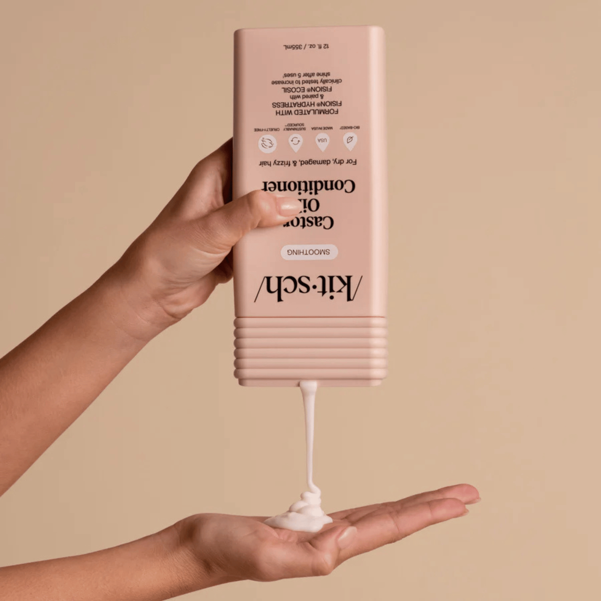 Alternate Image of Smoothing Castor Oil Conditioner, pink conditioner bottle
