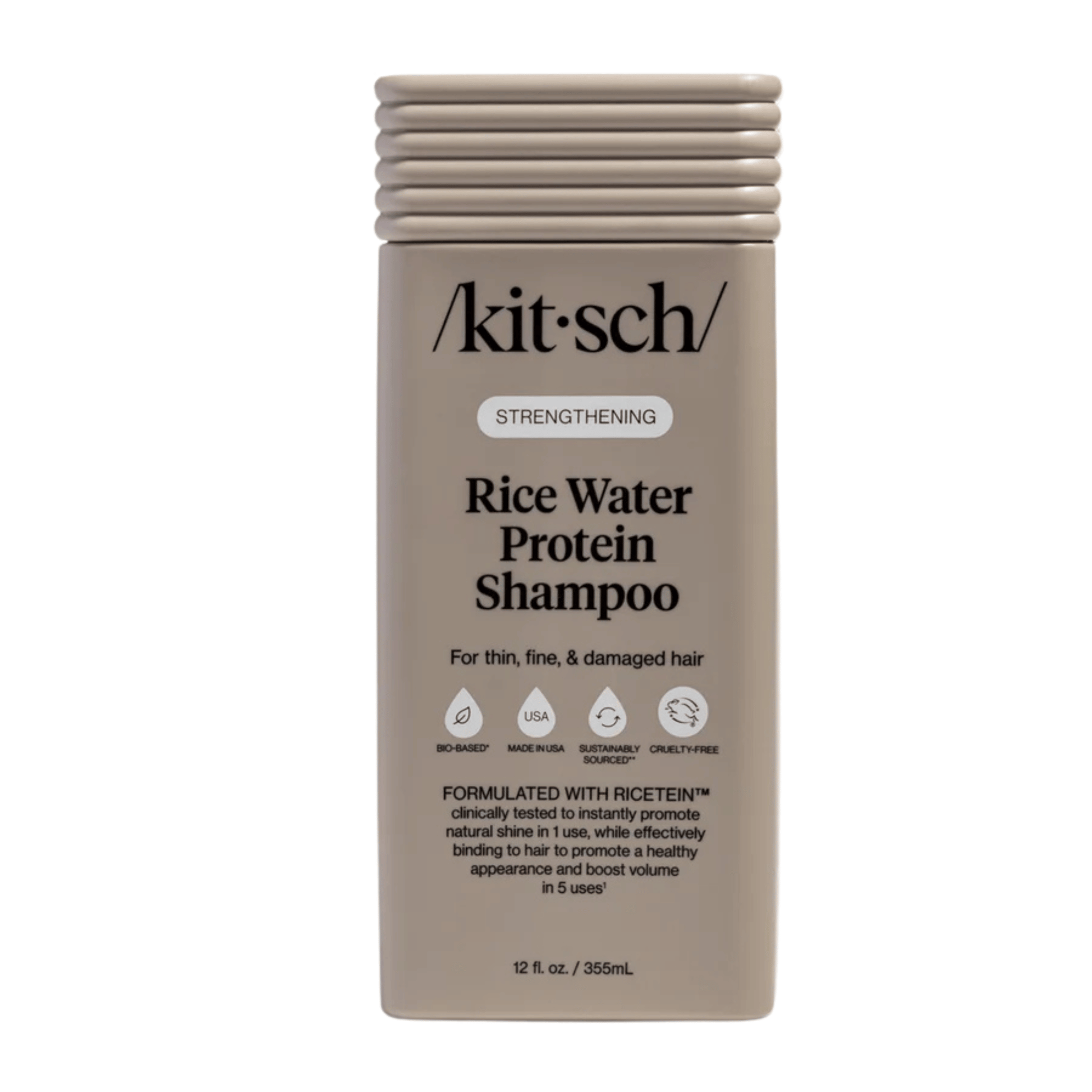 Primary Image of Strengthening Rice Water Shampoo, gray shampoo bottle