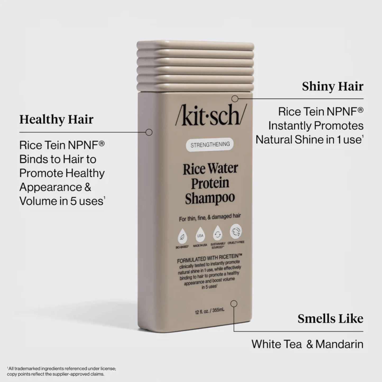 Alternate Image of Strengthening Rice Water Shampoo, gray shampoo bottle