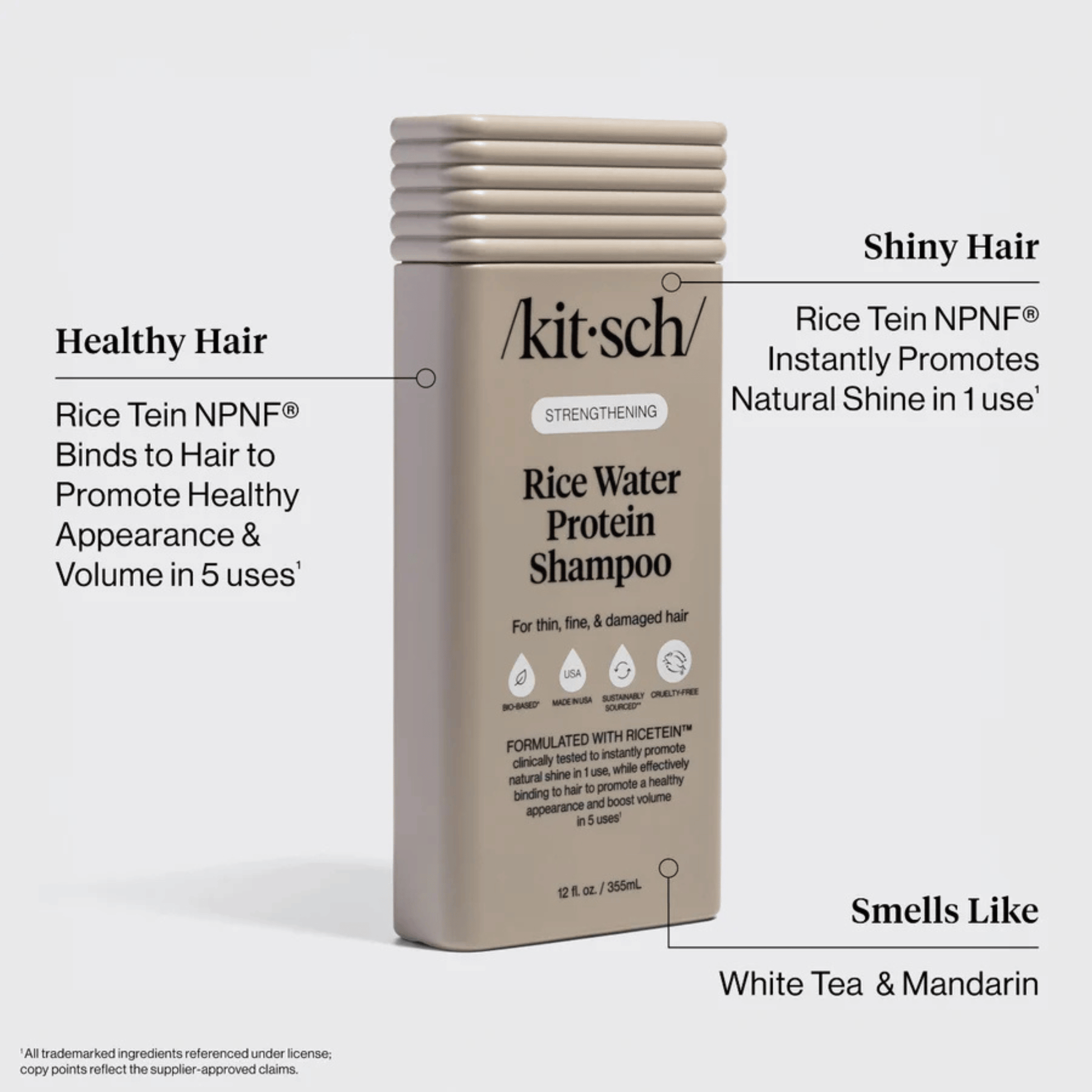 Alternate Image of Strengthening Rice Water Shampoo, gray shampoo bottle
