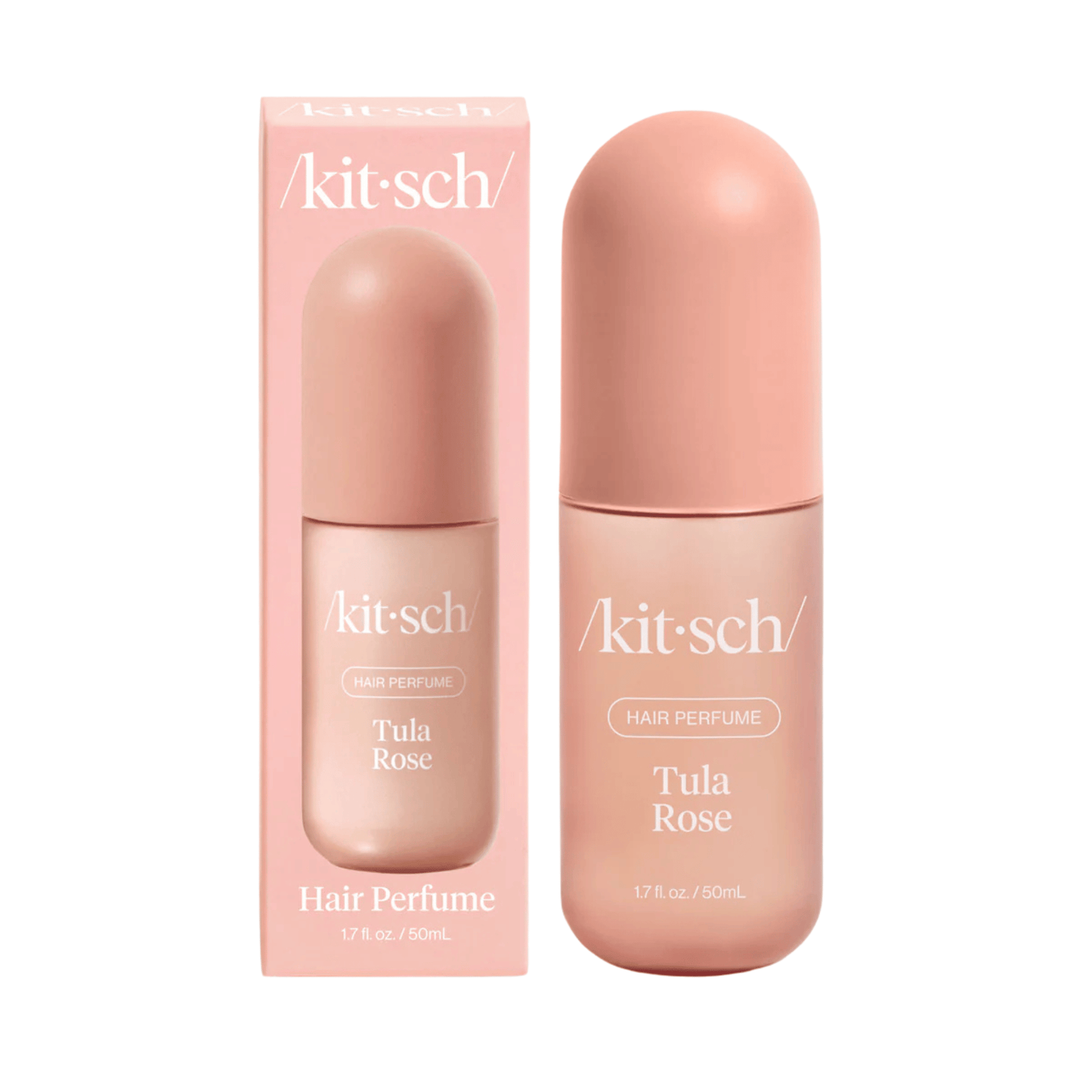 Primary Image of Tula Rose Hair Perfume, pink mist bottle and box
