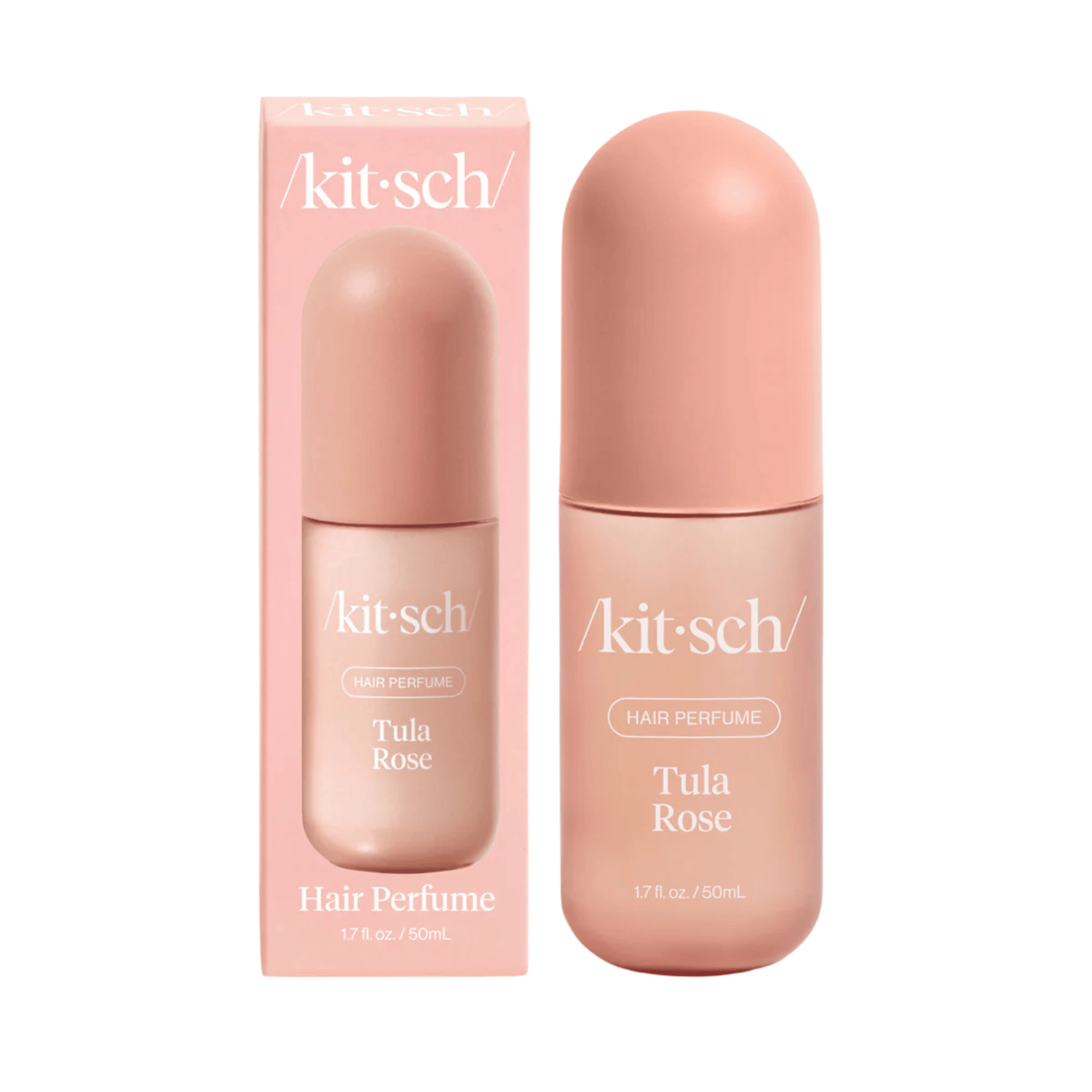 Primary Image of Tula Rose Hair Perfume, pink mist bottle and box
