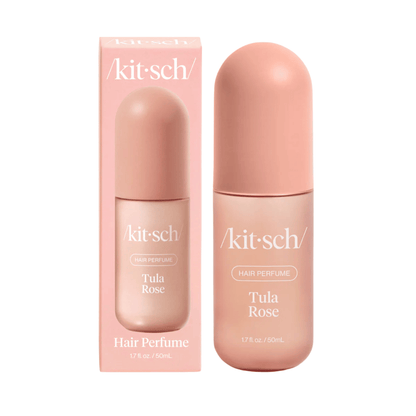 Primary Image of Tula Rose Hair Perfume, pink mist bottle and box