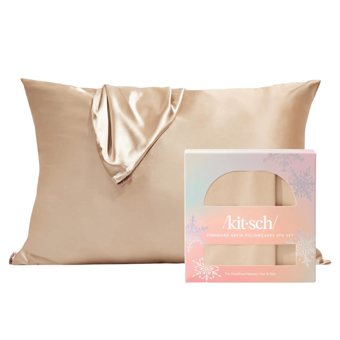 Primary Image of Holiday Champagne Standard Satin Pillowcase 24