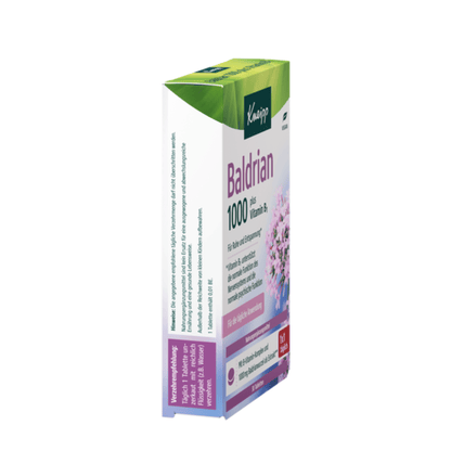 Alternate Image of Valerian 1000 Plus Vitamin B1, herbal supplement box with German writing