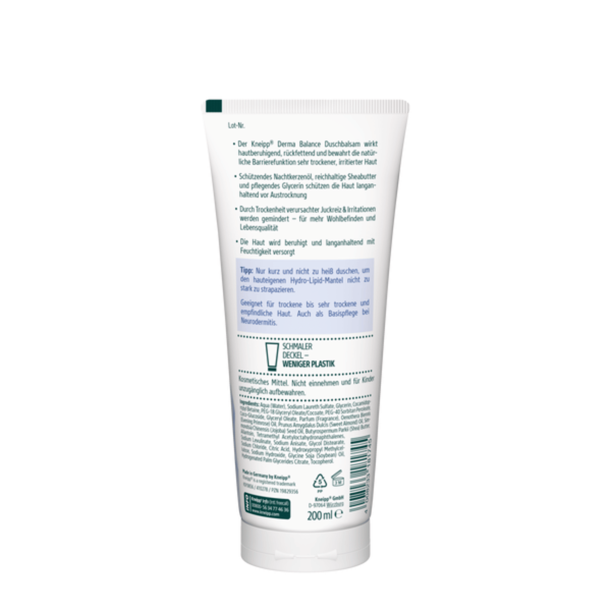 Alternate Image of Derma Balance Soothing Shower Balm, white shower gel tube with German writing