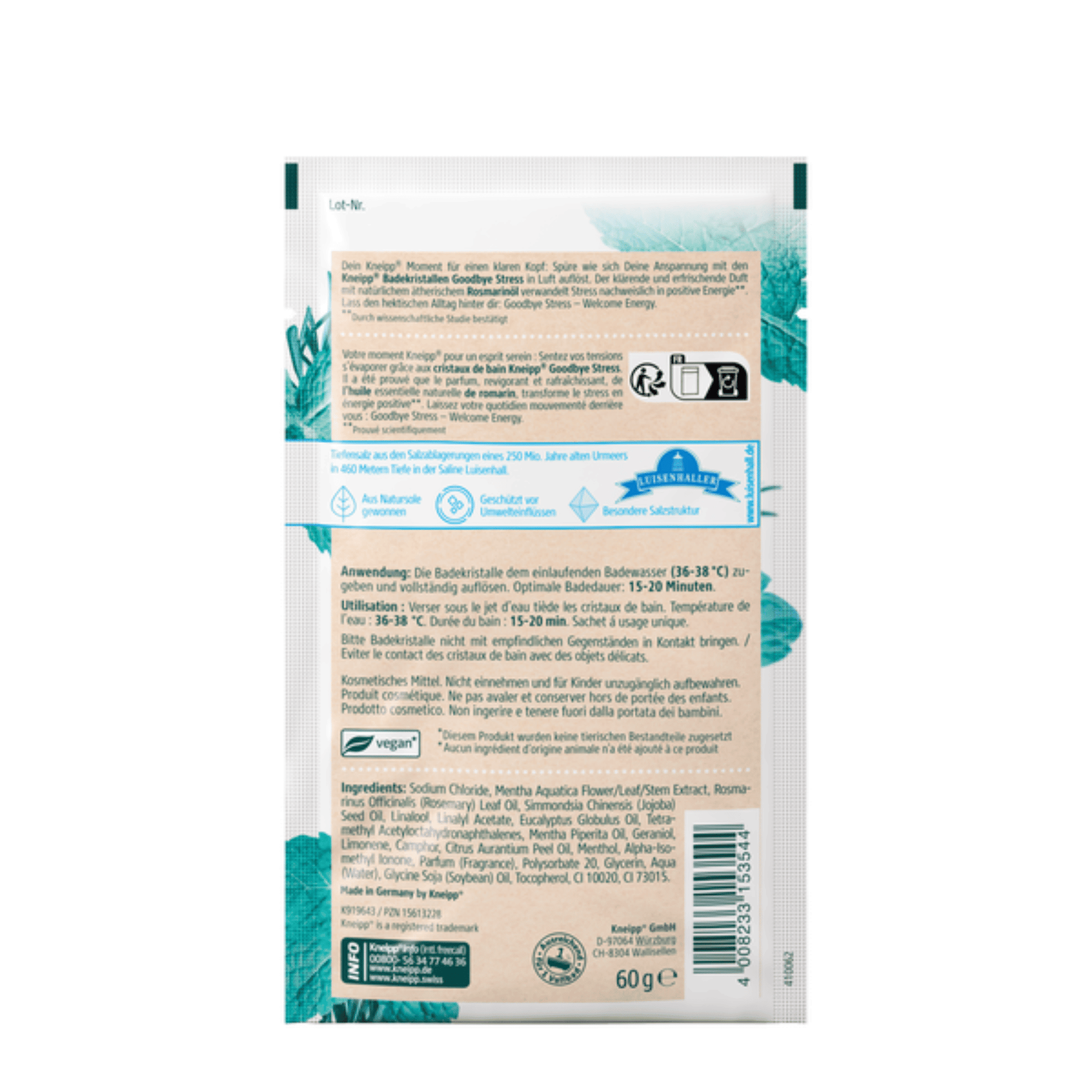 Alternate Image of Water Mint & Rosemary Goodbye Stress Bath Crystals Sachet