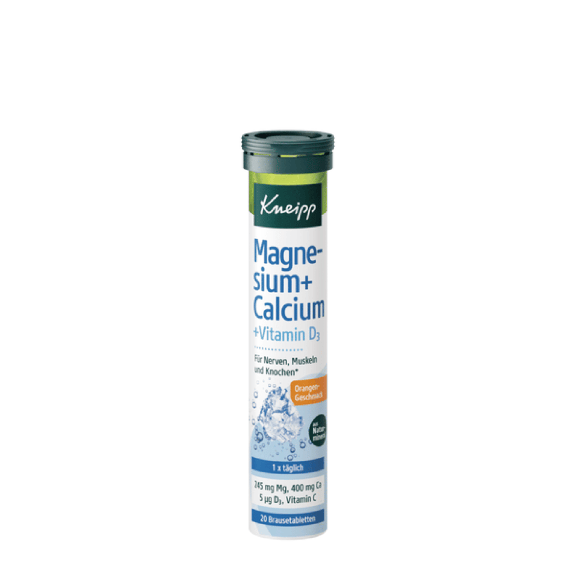 Primary Image of Magnesium + Calcium Effervescent Tablets, blue and white tablet tube