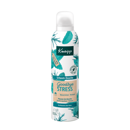 Primary Image of Water Mint & Rosemary Goodbye Stress Shower Foam, a white can with botanical elements