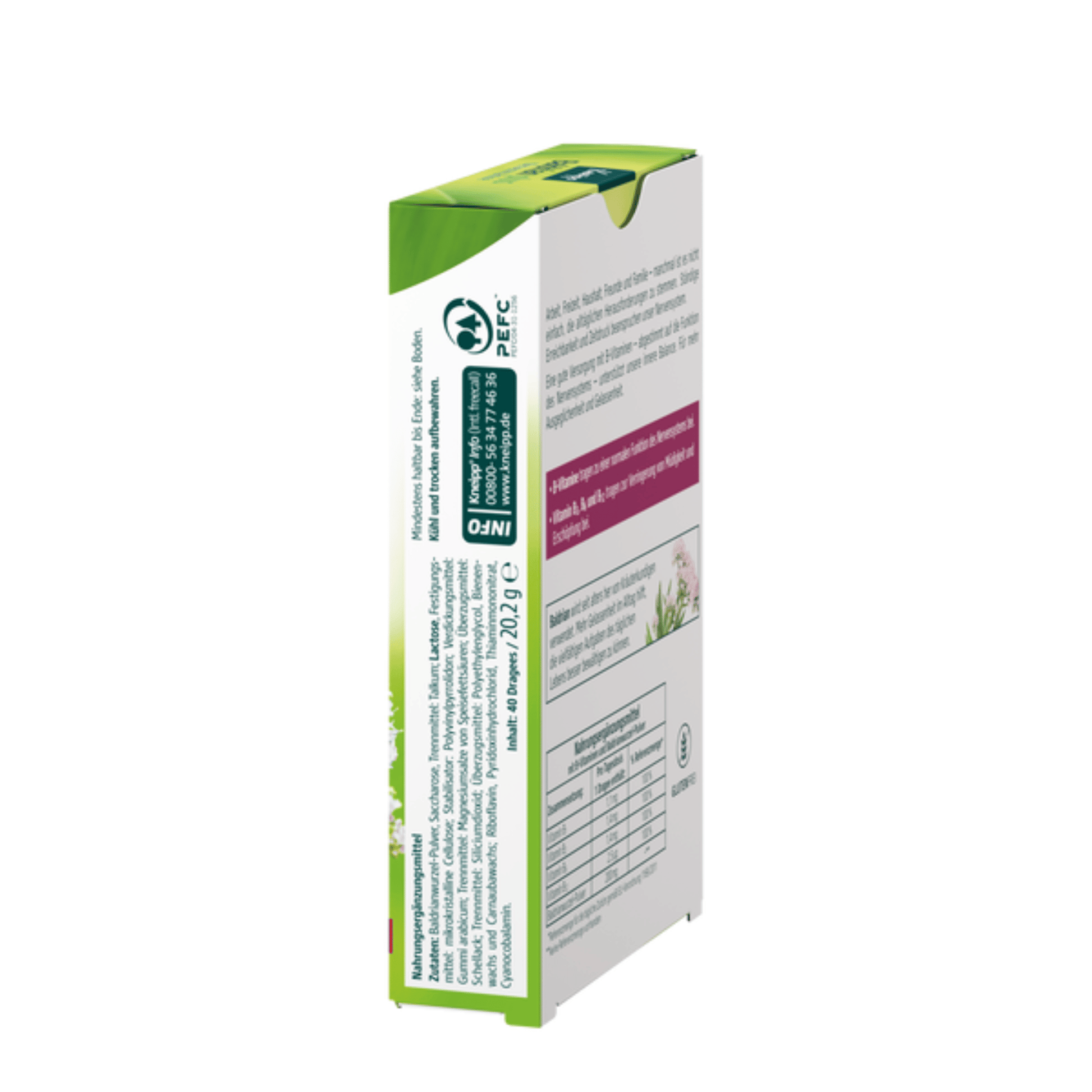 Alternate Image of Valerian Plus Nerve Vitamins, herbal supplement box with German writing